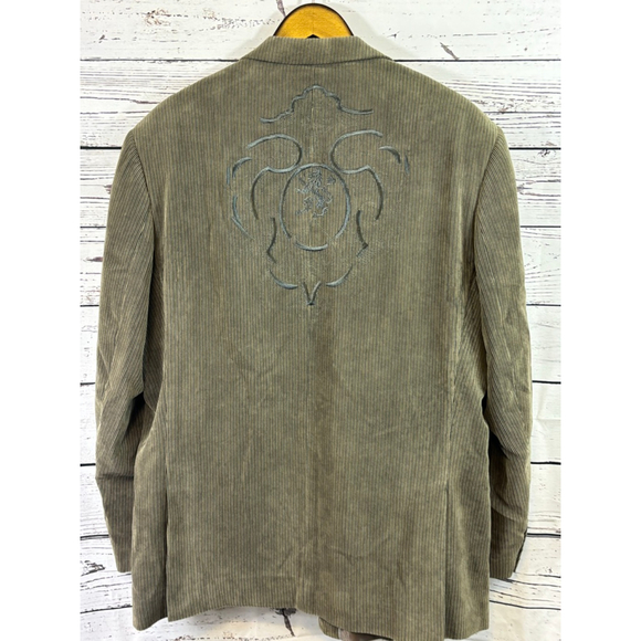Elite Eddie Domani Other - Men's Elite Eddie Domani Olive Green Corduroy Blazer 46R
